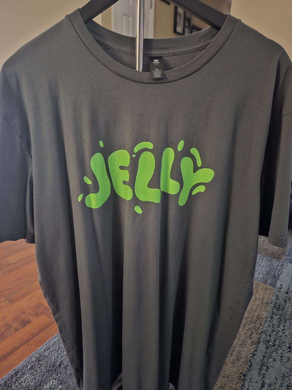 Darl Gray Tee with Bright Green 'Jelly' Graphic